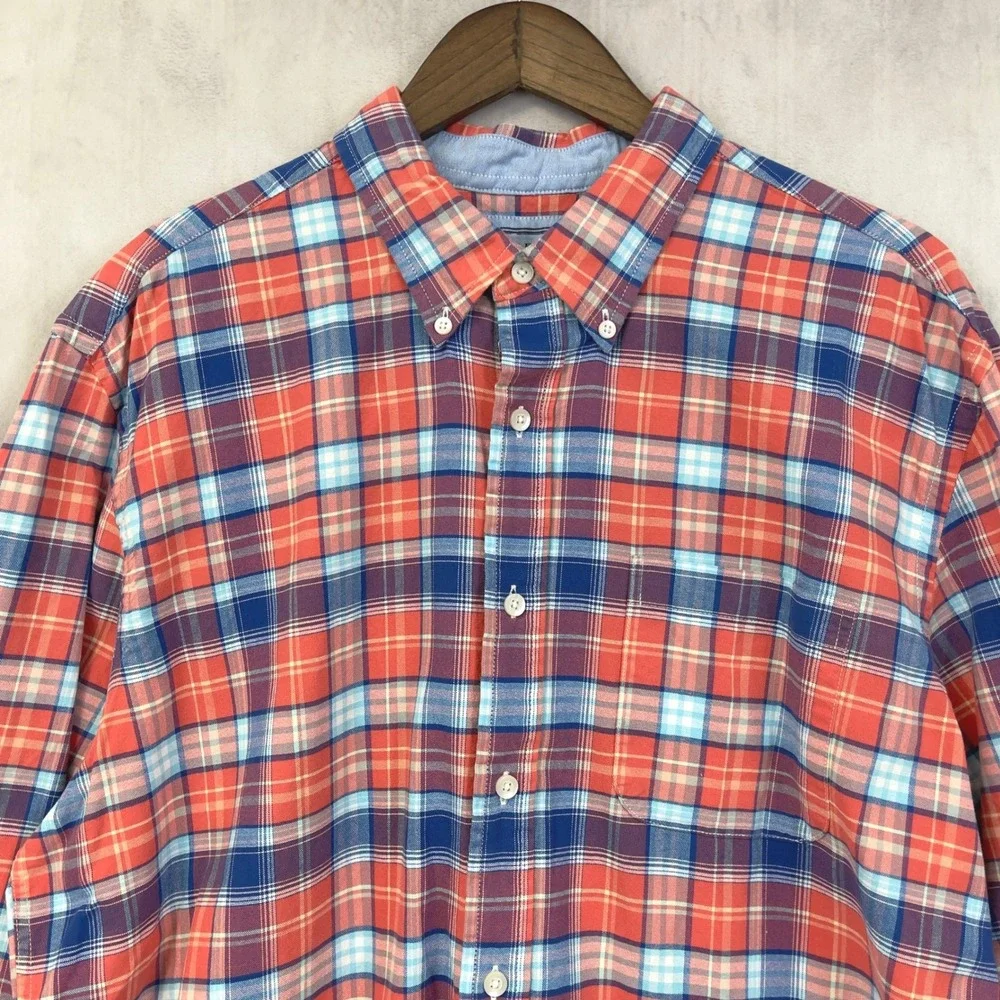 Saddlebred Vintage Oxford Shirt Mens XL Plaid Button Down‎ Preppy Americana